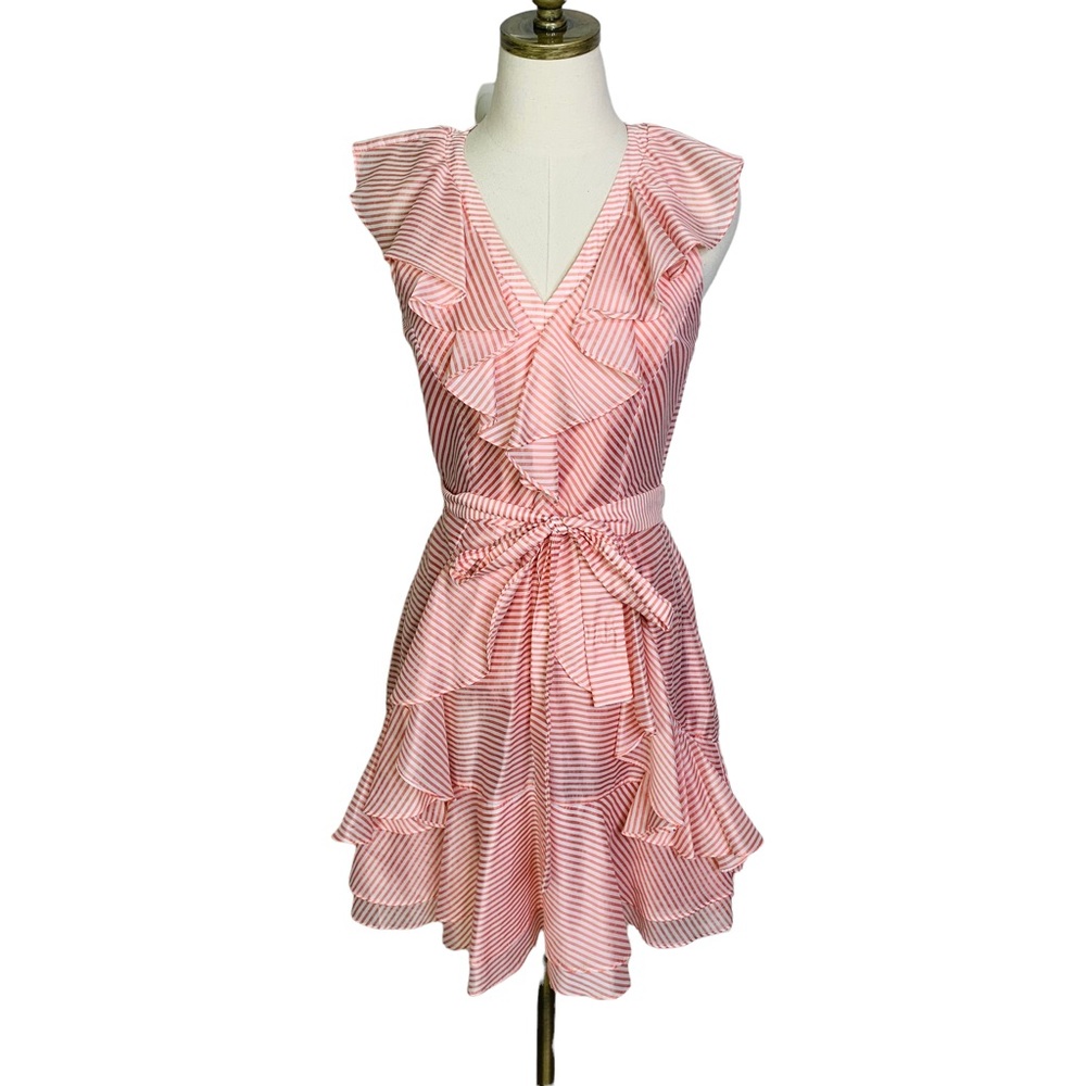 Gianni Bini sz 4 Stripe Ruffle Tiered Summer Dress